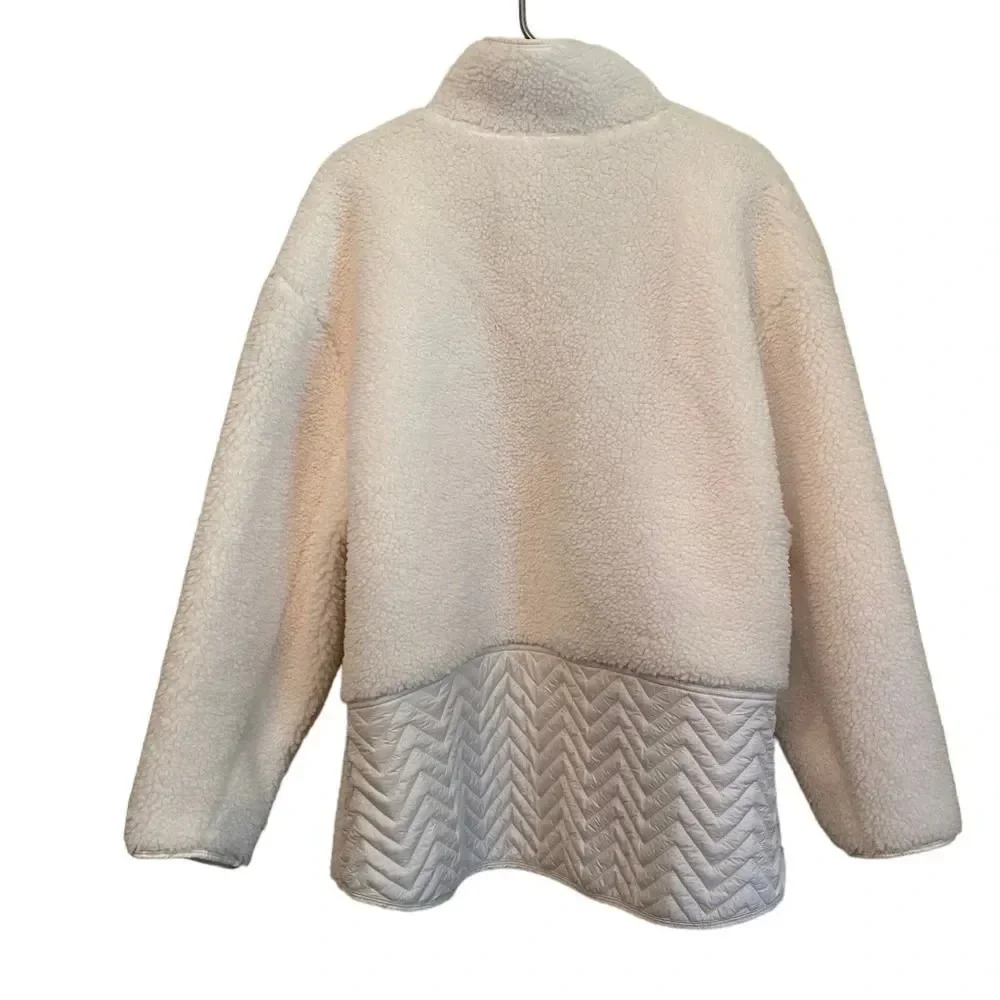 Athleta Cozy Sherpa Snap Swewtshirt